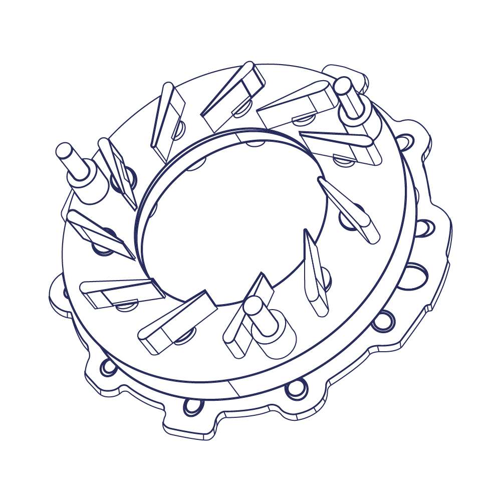 753708-5 GT1852V Nozzle Ring Assy